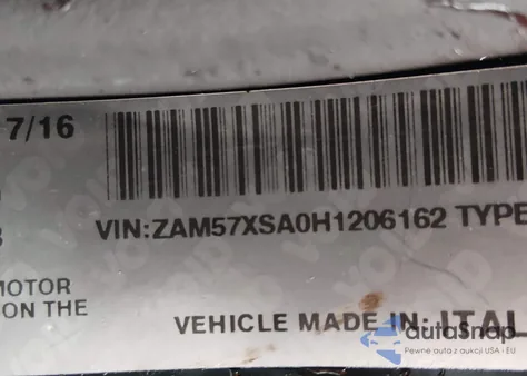 2017 Maserati Ghibli z USA, uszkodzony, nr VIN ZAM57XSA0H1206162